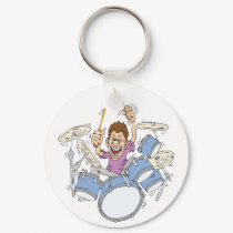 thrashing drummer keychains