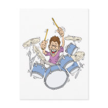 thrashing drummer post cards