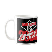 THRASHING LIKE A MANIAC- Beverage Mug by EaracheRecords THRASHING LIKE A MANIAC- Beverage Mug