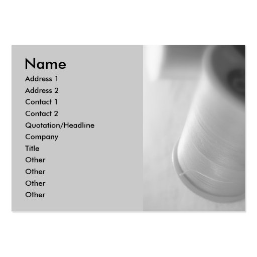 Thread in B&W/Sewing Business Card (front side)