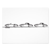 Three 190SLs Personalized Invitation