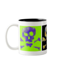 Three Abstract Pop Art Skulls Coffee Mug