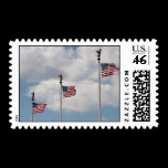 Three American Flags stamps