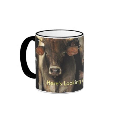 Three Amigos, Here's Looking at Moo coffee mug by ScenicEarthStudios