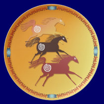 Three Ancient Horses plates