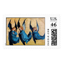 THREE ANGELS IN BLUE STAMPS