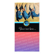 THREE ANGELS IN BLUE Sapphire Monogram Photo Card
