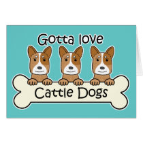 Three Australian Cattle Dogs cards