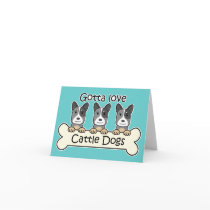 Three Australian Cattle Dogs cards