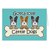 Three Australian Cattle Dogs Greeting Card