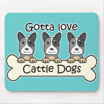 Three Australian Cattle Dogs mousepads by dogcartoons Three Australian Cattle Dogs mousepads