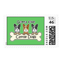 Three Australian Cattle Dogs Stamps