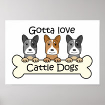 Three Australian Cattle Dogs Posters