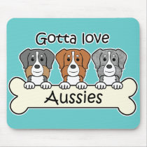 Three Australian Shepherds mousepads