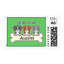 Three Australian Shepherds Postage