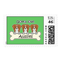 Three Australian Shepherds Stamps