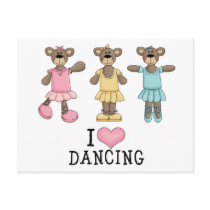 Three Ballet Bears postcards