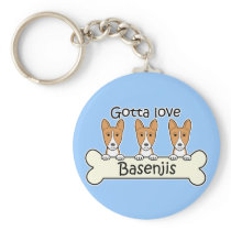 Three Basenjis Key Chain