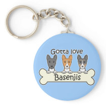 Three Basenjis Keychains