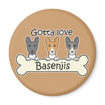 Three Basenjis Fridge Magnet