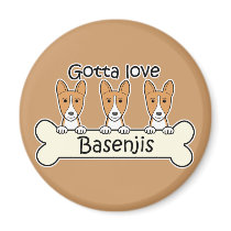 Three Basenjis Fridge Magnet