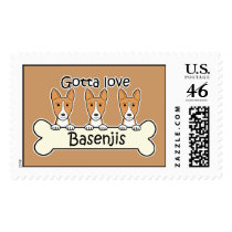 Three Basenjis Postage Stamp