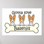 Three Basenjis Print