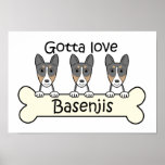 Three Basenjis Print