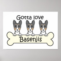 Three Basenjis Print