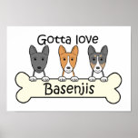 Three Basenjis Posters
