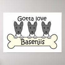 Three Basenjis Poster