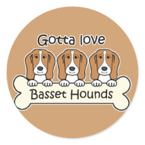 Three Basset Hounds stickers