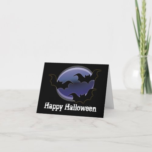 Three Bats::Happy Halloween card