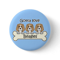 Three Beagles Button