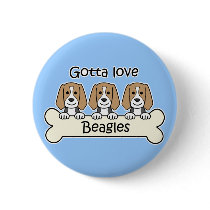 Three Beagles Button