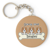 Three Beagles Key Chains
