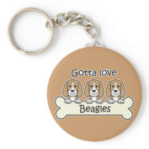 Three Beagles Key Chains