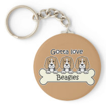 Three Beagles Key Chain
