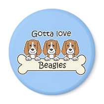Three Beagles Fridge Magnet