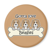Three Beagles Refrigerator Magnets