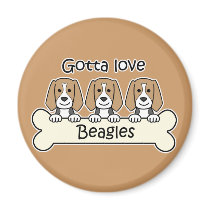 Three Beagles Fridge Magnet