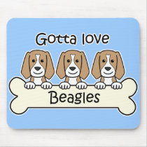 Three Beagles Mouse Pad
