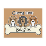 Three Beagles postcards