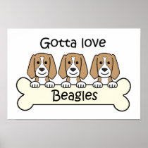 Three Beagles Print