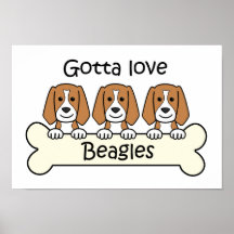 Three Beagles Poster