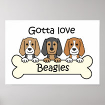 Three Beagles Print
