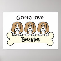Three Beagles Print