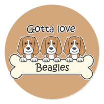 Three Beagles Round Sticker