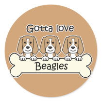 Three Beagles Round Stickers