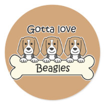 Three Beagles Round Sticker